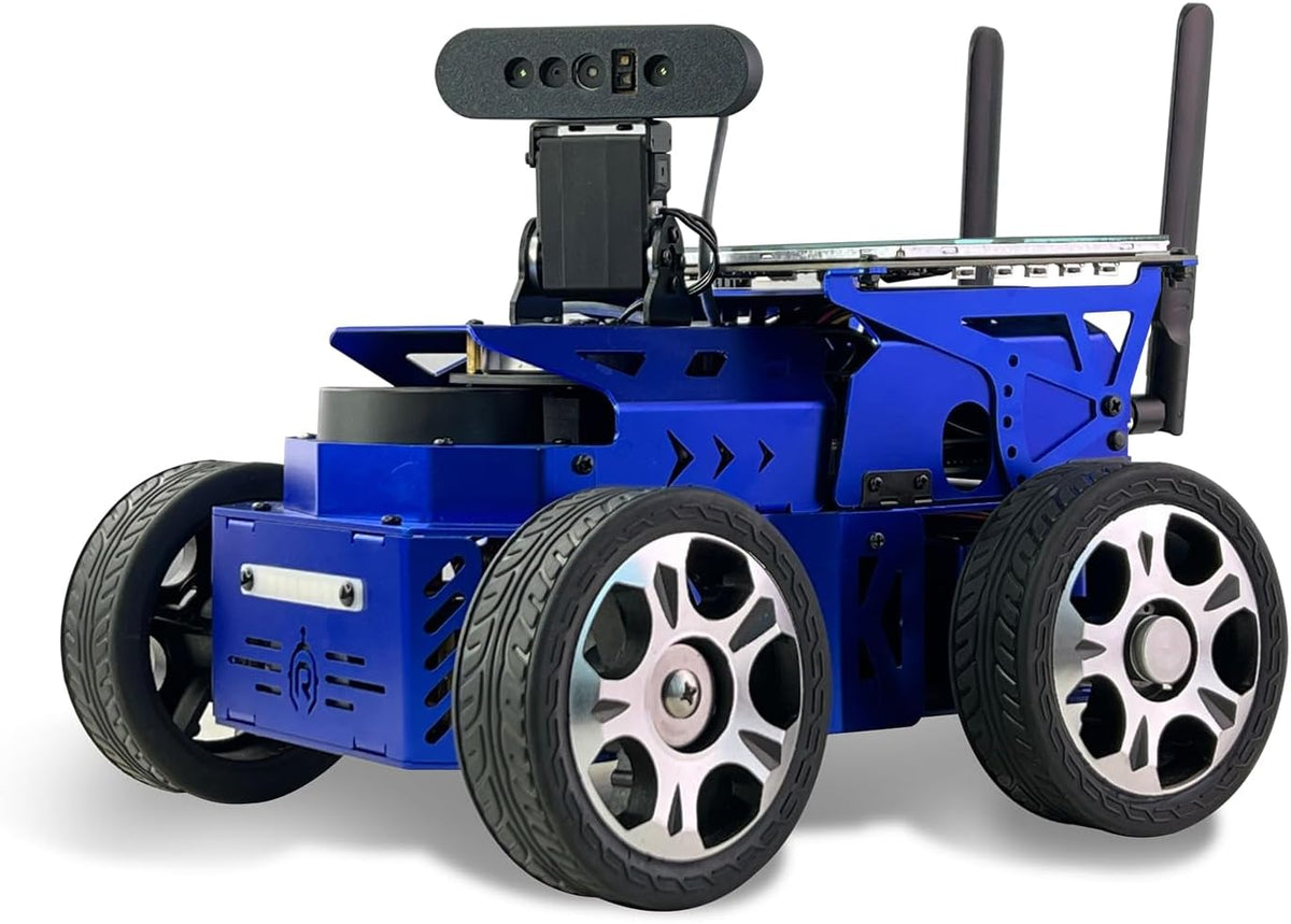 Jetson Nano ROS2 Robot Lidar Mapeo de Navegación con Pantalla táctil de 7 pulgadas, Chasis Inteligente Ackermann para Auto, Programación en Python, IA Reconocimiento Visual para Adultos, Kit educativo