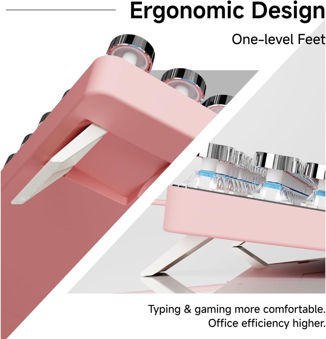 SEUNKWANG Teclado mecánico para juegos estilo máquina de escribir c...