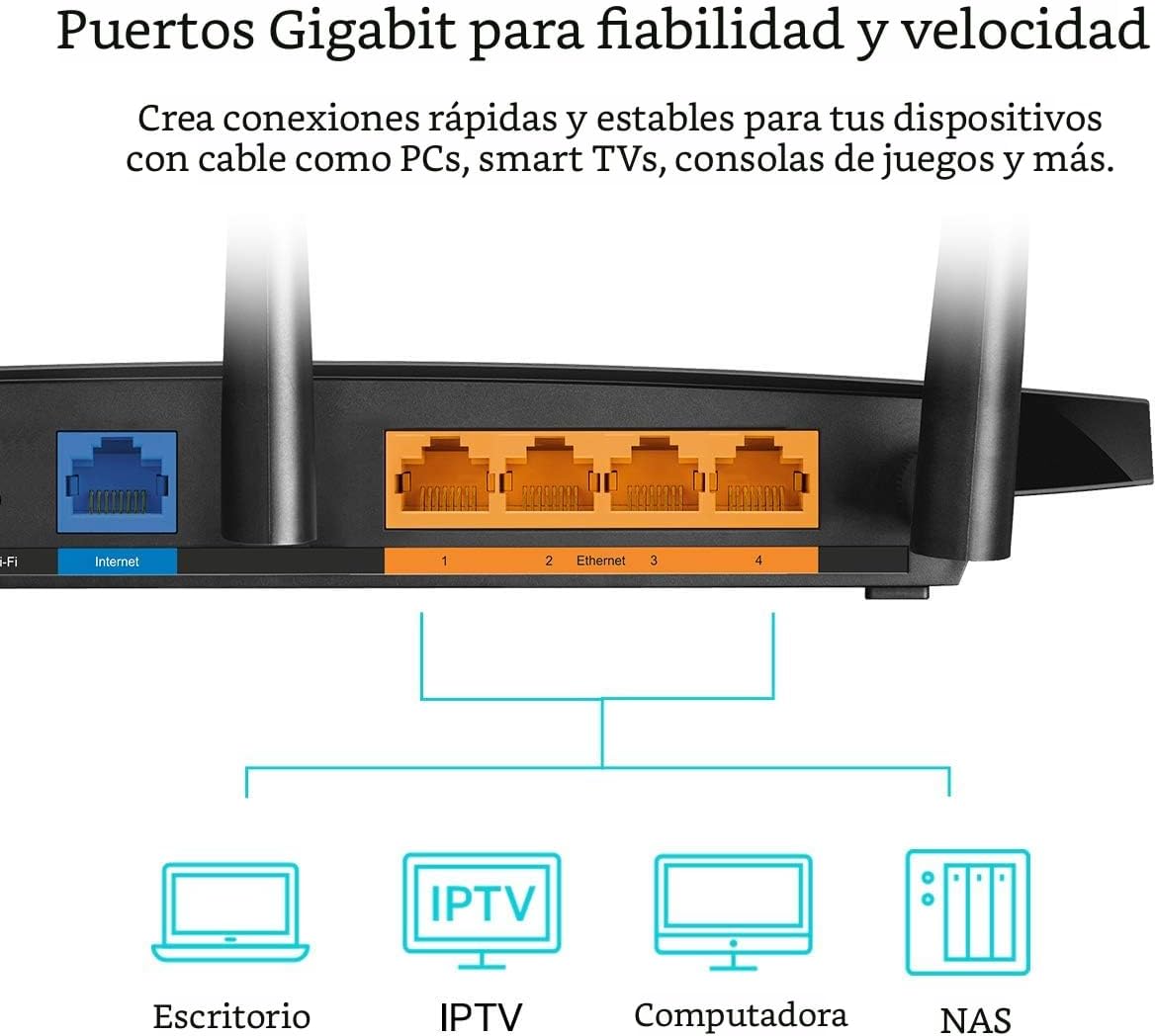TP-Link AC1900 Router WiFi inteligente (Archer A8) - Router inalámb...