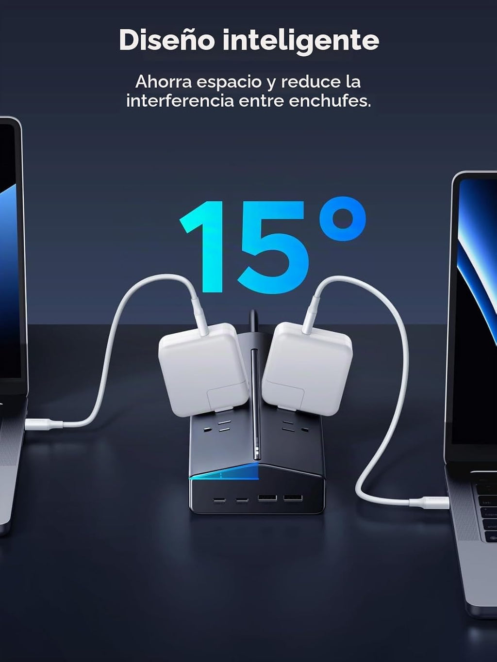 UGREEN Regleta de protección contra sobretensiones GaN 20 en 1 de 65 W