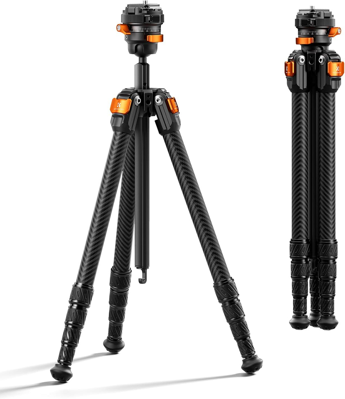 K&F CONCEPT Trípode de viaje de fibra de carbono de 60" para cámara
