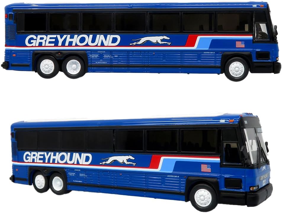 Iconic Replicas 2001 MCI D4000 Entrenador Greyhound Blue