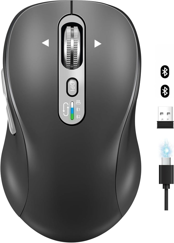 CITLLA Ratón Bluetooth inalámbrico, recargable portátil, multidispo...
