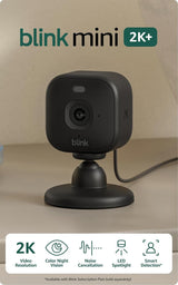 Blink Mini 2K+ (último modelo) - Cámara interior con enchufe. Ve ma...