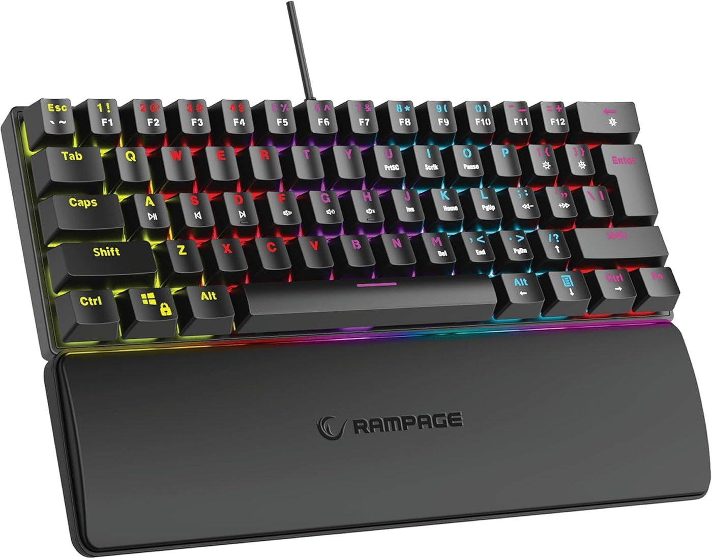 Rampage Plower K60 Teclado mecánico para juegos \u2013 62 teclas, r...