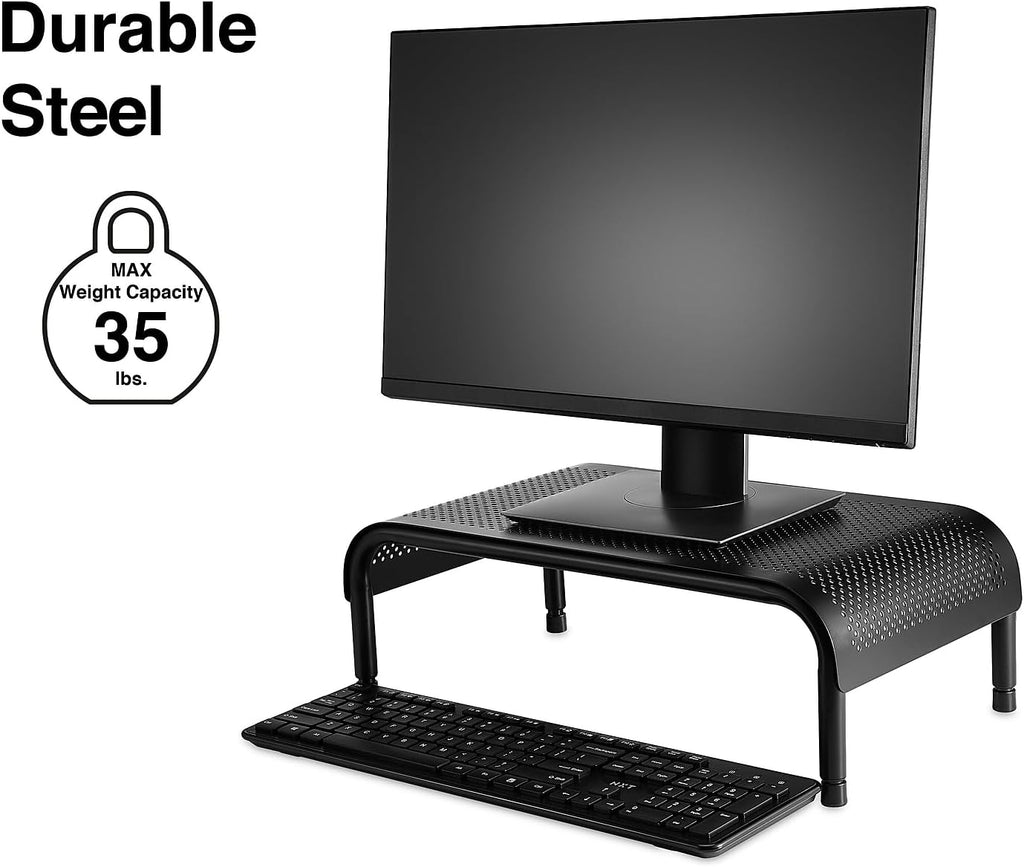 Staples TECH Soporte de monitor de acero ajustable, elevador ergonómico de