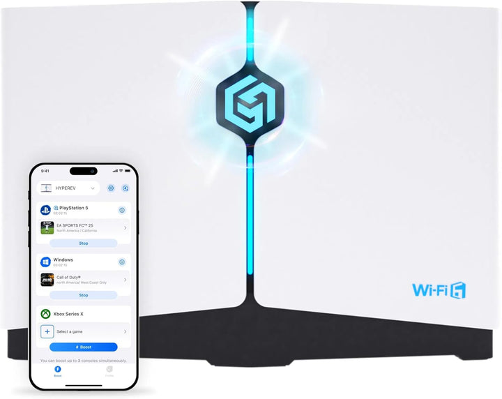 HYPEREV Router de Juego WiFi Booster - AX3000 para PC y Consolas, W...
