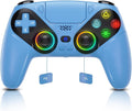 Dinosoo Controlador Inalámbrico RGB para PS5/PlayStation 5 PC, Controlador Bluetooth con Turbo, Macro, Vibración Dinámica, 6-Ejes de Movimiento, Puerto de Audio de 3.5 mm, Batería de 1000mAh, Altavoz - Azul