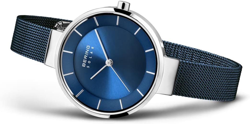 Reloj Bering para mujer con movimiento solar - Colección Solar con acero inoxidable y cristal de zafiro 14631-XXX Pulseras de reloj