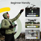 Holy Stone HS440 Drone FPV plegable con cámara WiFi 1080P para adultos principiantes y niños; control de gestos de voz RC Quadcopter con batería modular para largo tiempo de vuelo, vuelo automático, estuche de transporte