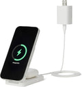 Amazon Basics MagSafe - Estación de carga inalámbrica compatible, 25 W máx. Carga rápida Qi2.2 certificado 2 en 1, soporte plegable para iPhone 17/16/15/14/13/12 y AirPods, con adaptador máximo de 45