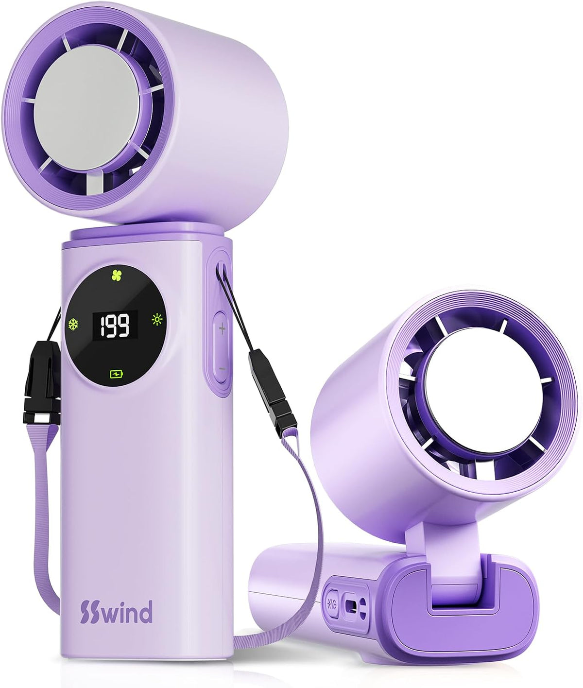 SSWind Ventilador de mano portátil de 6000 mAh con refrigeración po...