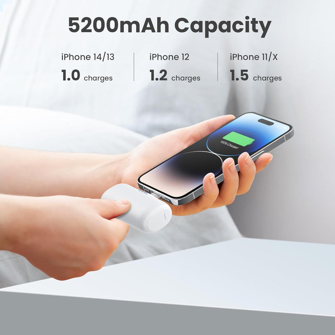 Paquete de 2 cargadores portátiles mini para iPhone, banco de energ...