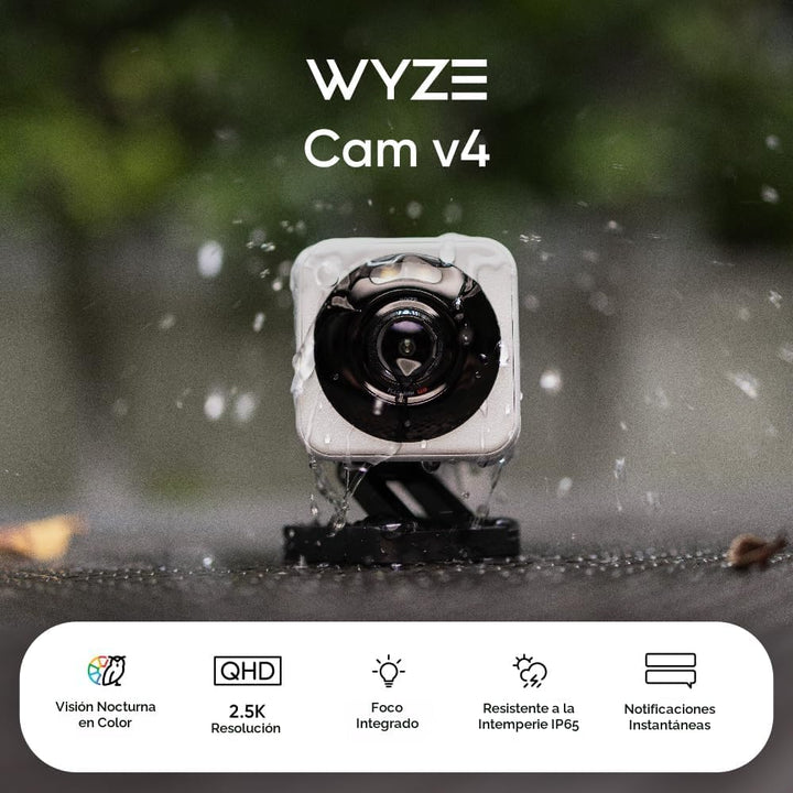 WYZE Cam v4 (Modelo más reciente), Cámara de seguridad AI de 2.5K,...