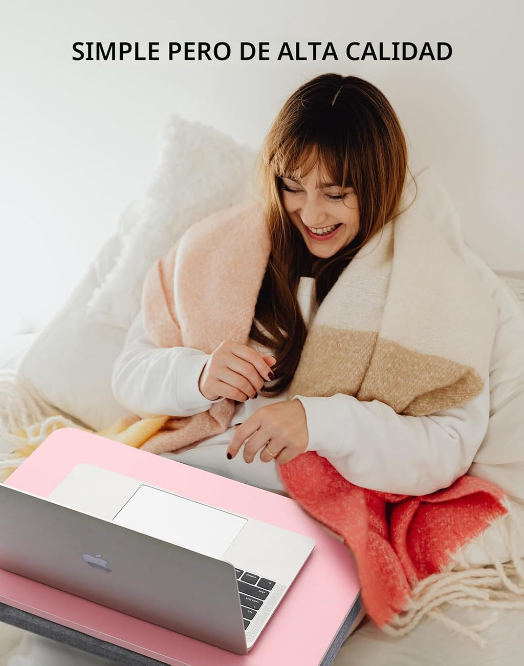 Escritorio Portátil para Laptop con Cojín de Almohada, Se Adapta a Portátiles de hasta 15.6 Pulgadas, Soporte de Regazo para Cama y Sofá y Alfombra, Libro/Tableta/Tablero de Dibujo/Soporte