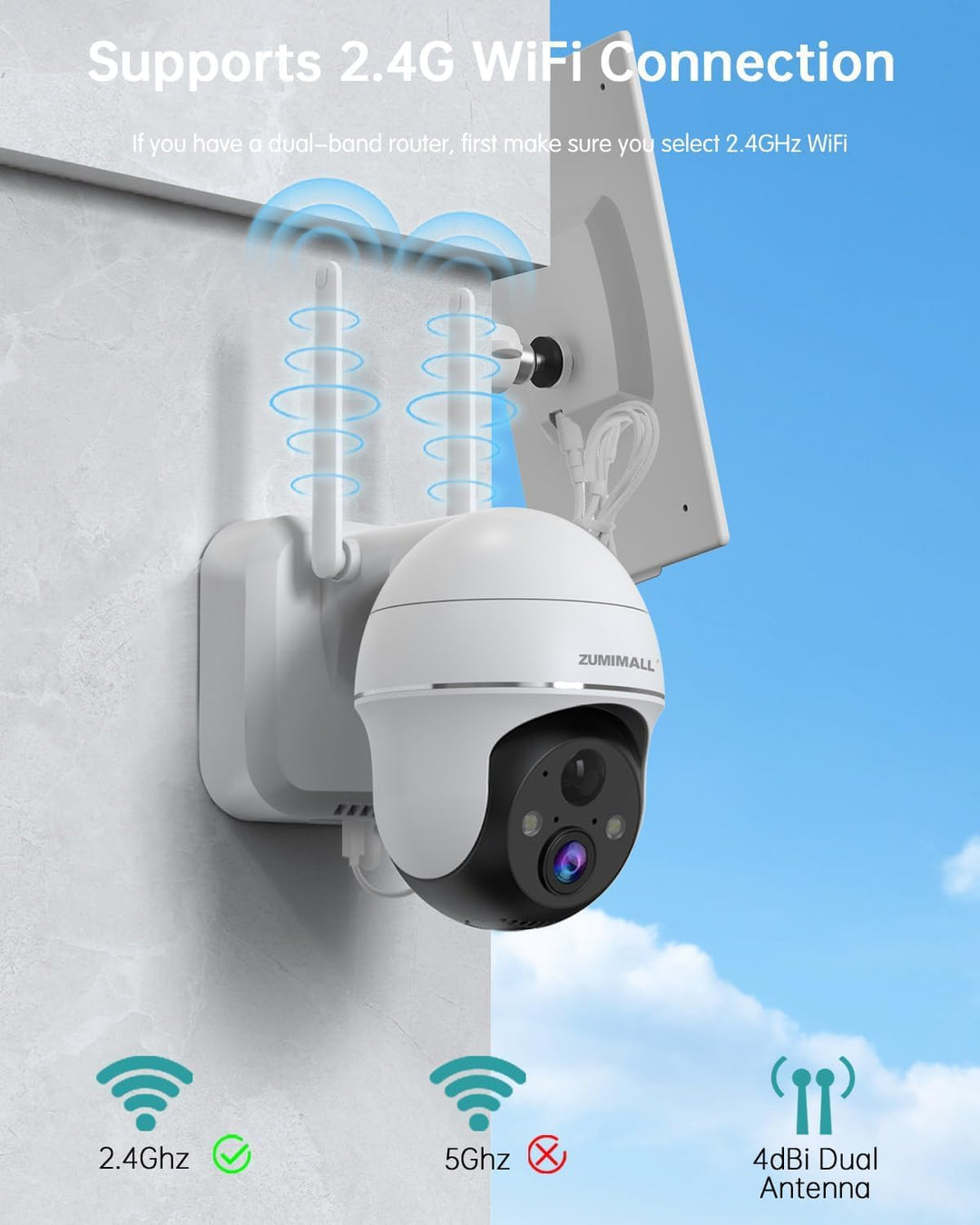 ZUMIMALL Cámaras de seguridad 5MP inalámbricas para exteriores, cám...