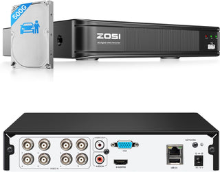 ZOSI 8 Canales 5MP 3K Lite H.265+ Grabadora DVR CCTV con SSD de 500...