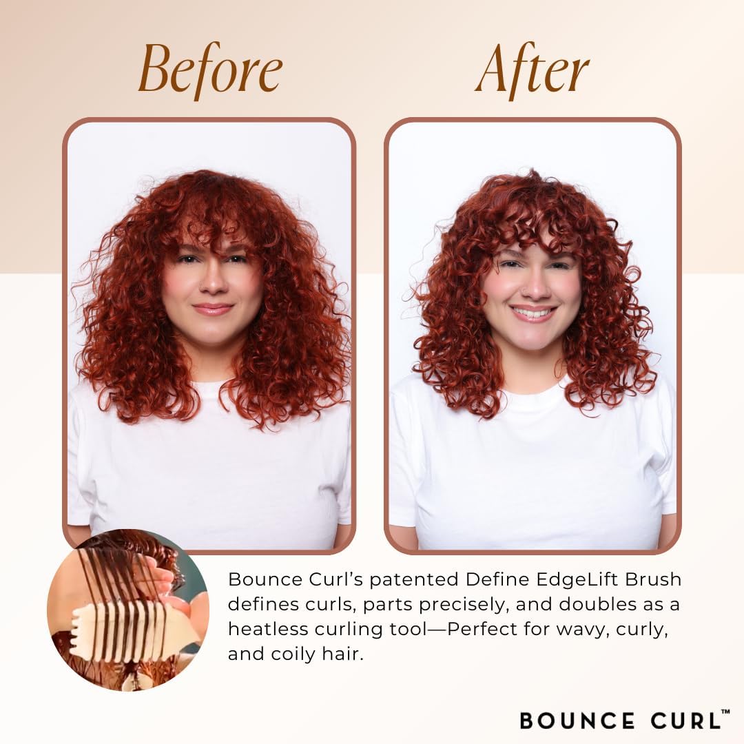 Bounce Curl Define EdgeLift Brush, herramienta 5 en 1 para rizos, o...