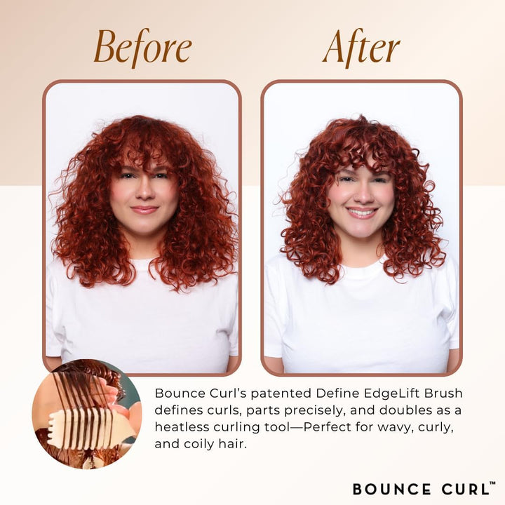Bounce Curl Define EdgeLift Brush, herramienta 5 en 1 para rizos, o...