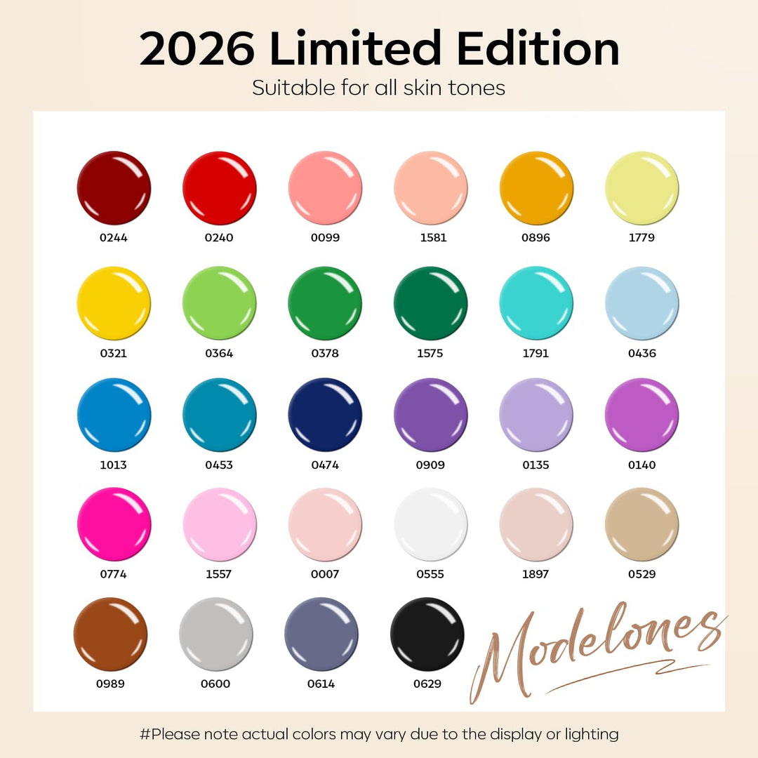 modelones Juego de 32 esmaltes de uñas de gel, 28 colores nude, roj...