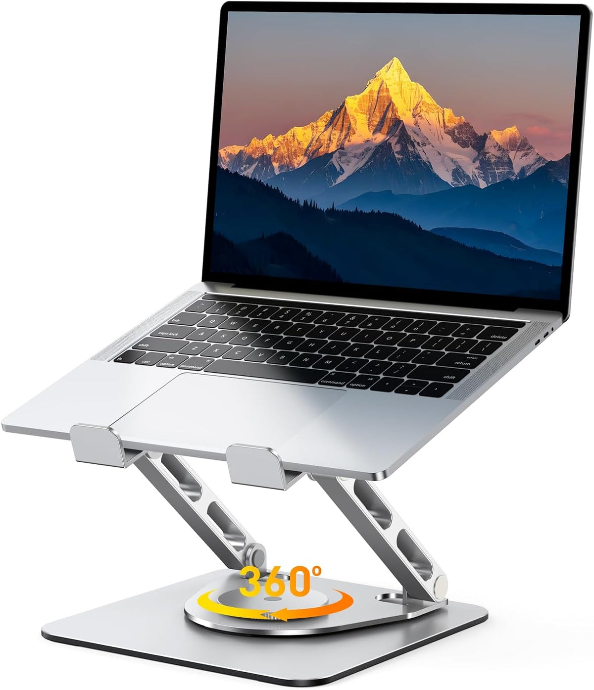 Soporte para Laptop para Escritorio Rotación Flexible 360°, Elevador de Laptop Ergonómico Ajustable con Soporte de Doble Barra, Soporte Portátil para Laptop para MacBook Air Pro, Dell XPS, HP