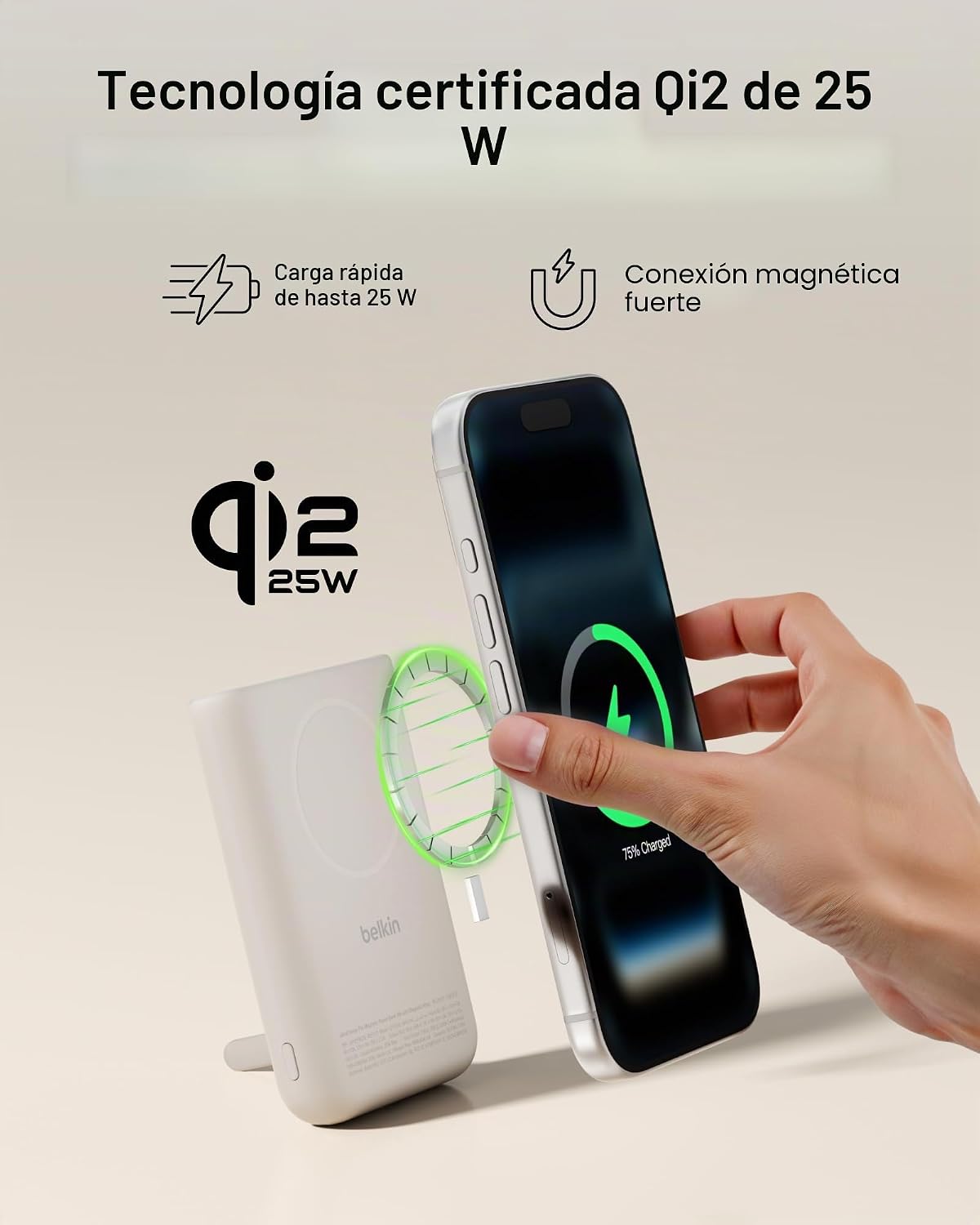 Belkin MagSafe Power Bank 10,000mAh, Qi2.2 Cargador portátil de 25...