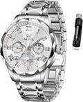 OLEVS Reloj para Hombres Clásico de Negocios en Acero Inoxidable Reloj para Hombre