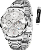OLEVS Reloj para Hombres Clásico de Negocios en Acero Inoxidable Reloj para Hombre