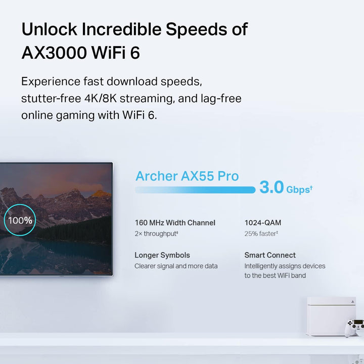 TP-Link Router AX3000 Pro WiFi 6 (Archer AX55 Pro) - Internet inalá...
