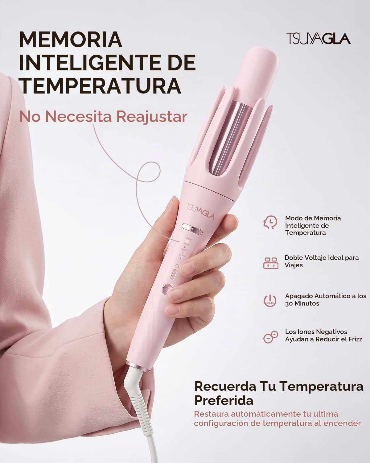 TSUYAGLA Rizador automático 3 en 1, rizadores de pelo, barriles de 1"-1.25
