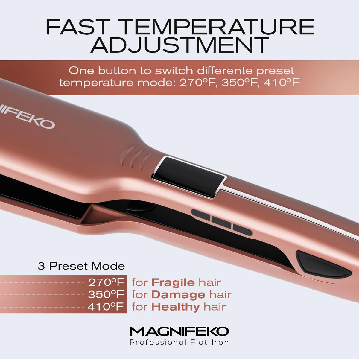 Magnifeko Plancha profesional de plancha plana para el cabello, con...