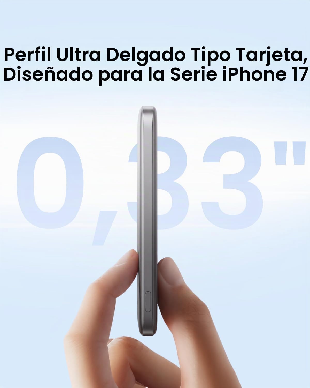 sharge AirMag Magsafe Power Bank, batería ultra delgada, 5000 mAh,...