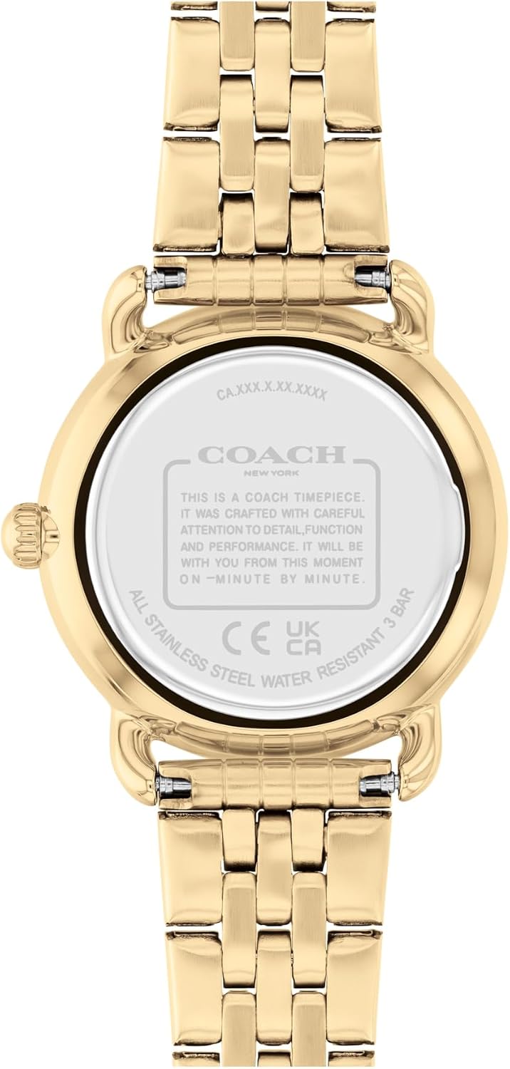COACH Reloj de cuarzo para mujer Elliot 2H - Brazalete de acero inoxidable - Resistente al agua hasta 3 ATM/30 metros - Moda premium - Diseño clásico y minimalista para uso diario - Regalo para ella - 28 mm