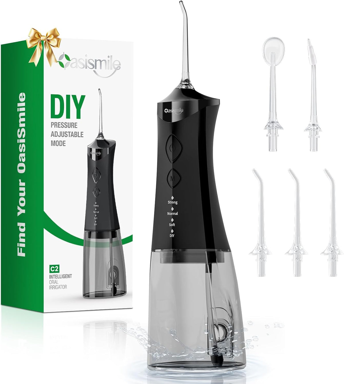 OasiSmile C2 - Irrigador dental de agua para dientes, 10.2 fl oz (11.8 fl