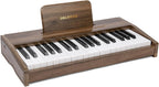 Teclado de piano para niños, piano digital para niños, instrumento educativo musical, juguete de madera para niñas y niños a partir de 3 años (nogal, 37 teclas)