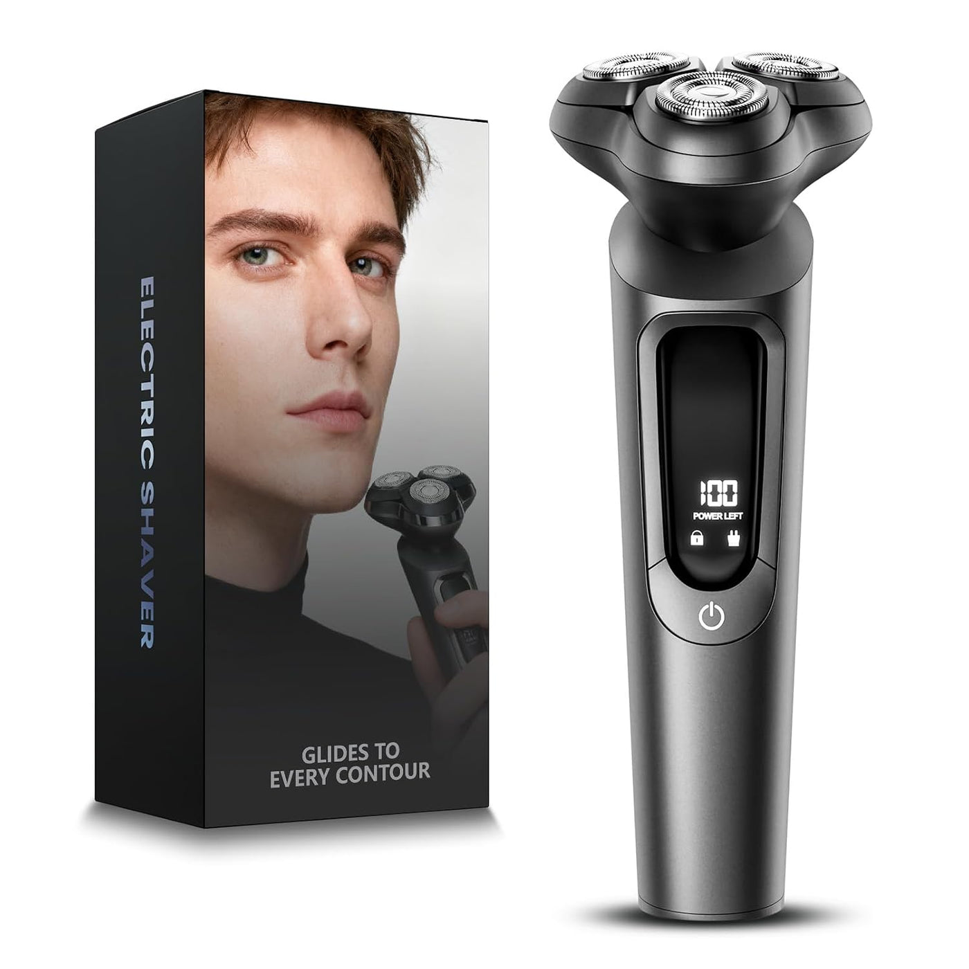 Maquinilla de afeitar eléctrica para hombres, cuchillas flexibles 3...