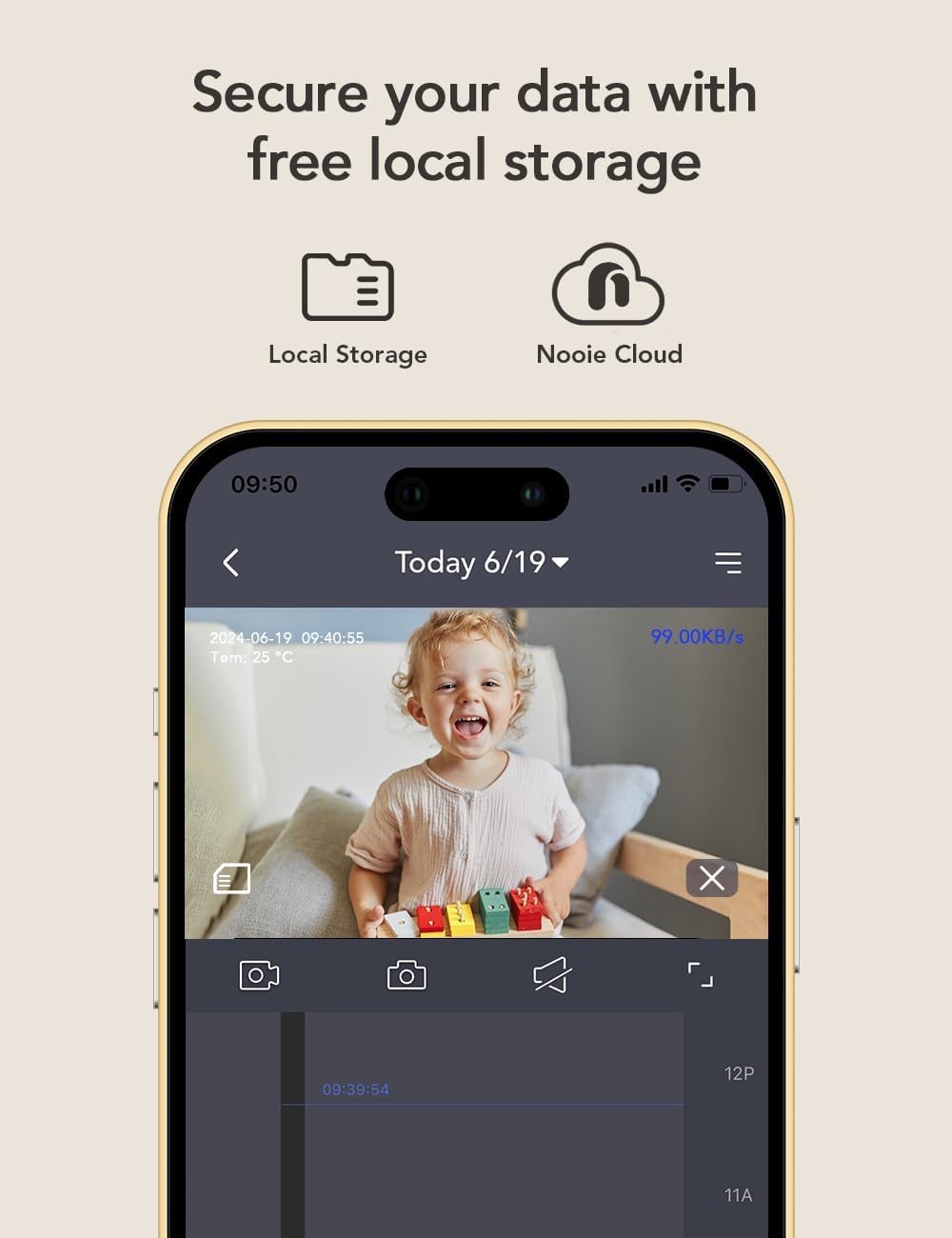 nooie 2K Smart WiFi Baby Monitor Camera and Audio