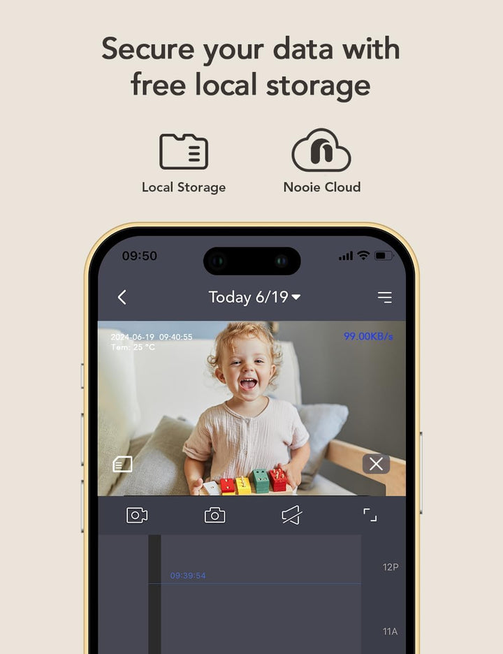 nooie 2K Smart WiFi Baby Monitor Camera and Audio