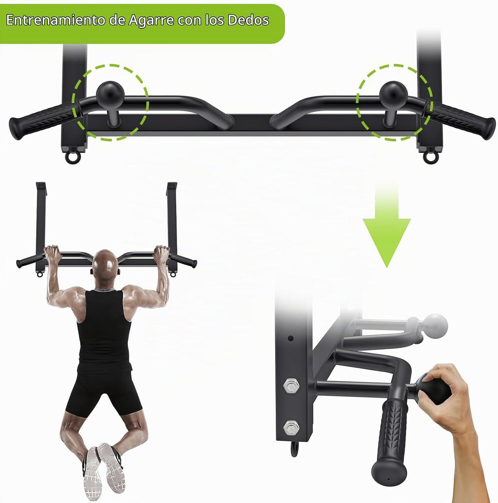 Kipika 32" Barra de tracción de techo montada - Muy duradera, Altamente ajustable, Barra de dominadas multifuncional - Sistema de gimnasio en casa con colgador para bolsa de golpe y entrenamiento con bandas de resistencia