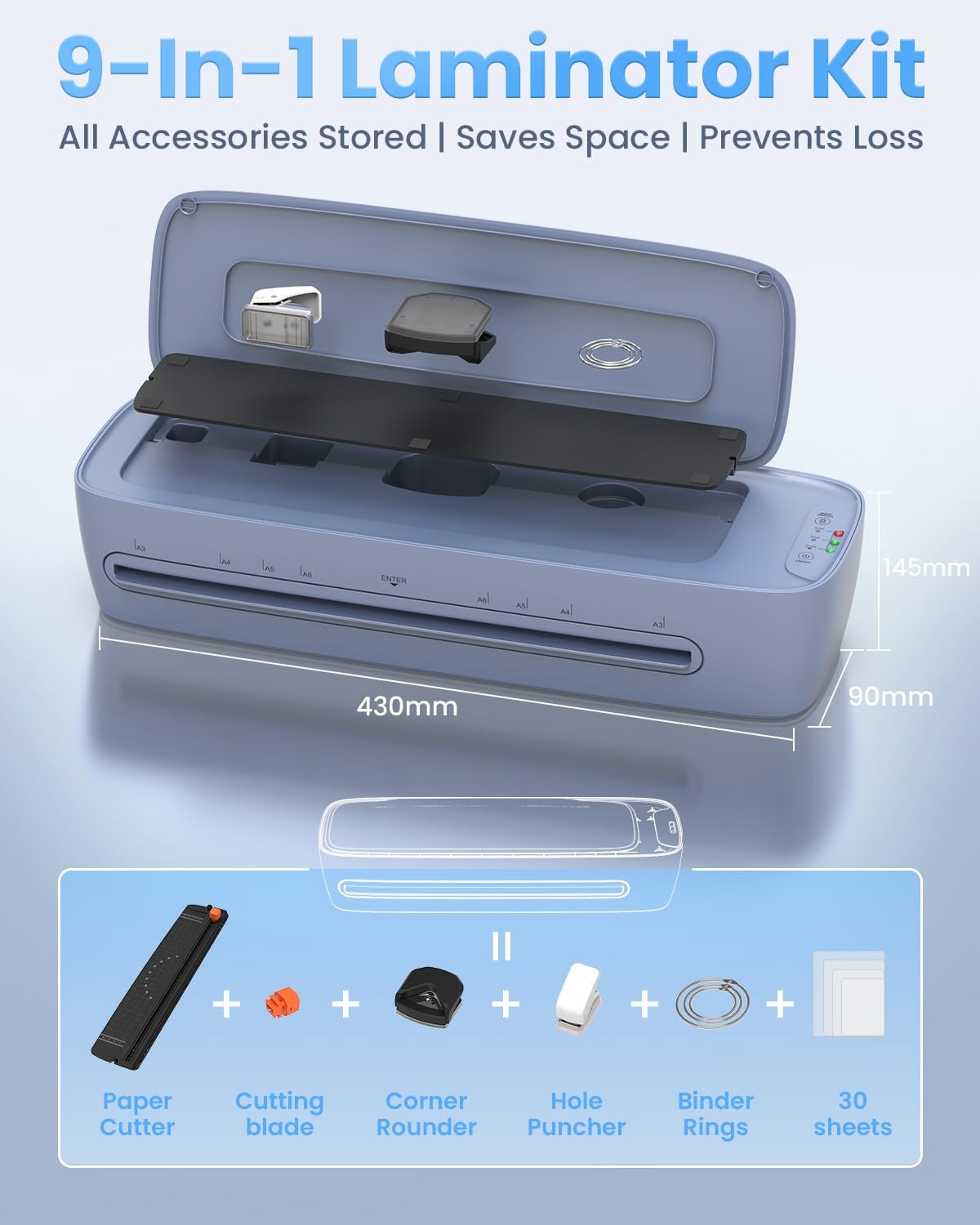 Máquina laminadora de 13 pulgadas de 11 x 17 pulgadas con hojas laminadoras personales para profesores, máquina de laminación térmica fría de calentamiento 60S para oficina en casa, máquina de