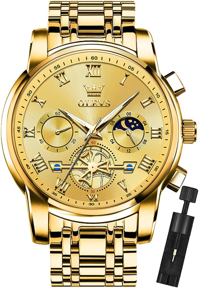 OLEVS Reloj para Hombres Clásico de Negocios en Acero Inoxidable Reloj para Hombre