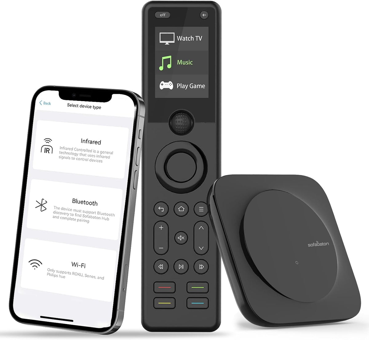 Mando a distancia universal SofaBaton X1S con hub, control remoto universal con actividades de un toque, personaliza la aplicación SofaBaton, compatible con 60 dispositivos, compatible con Alexa y