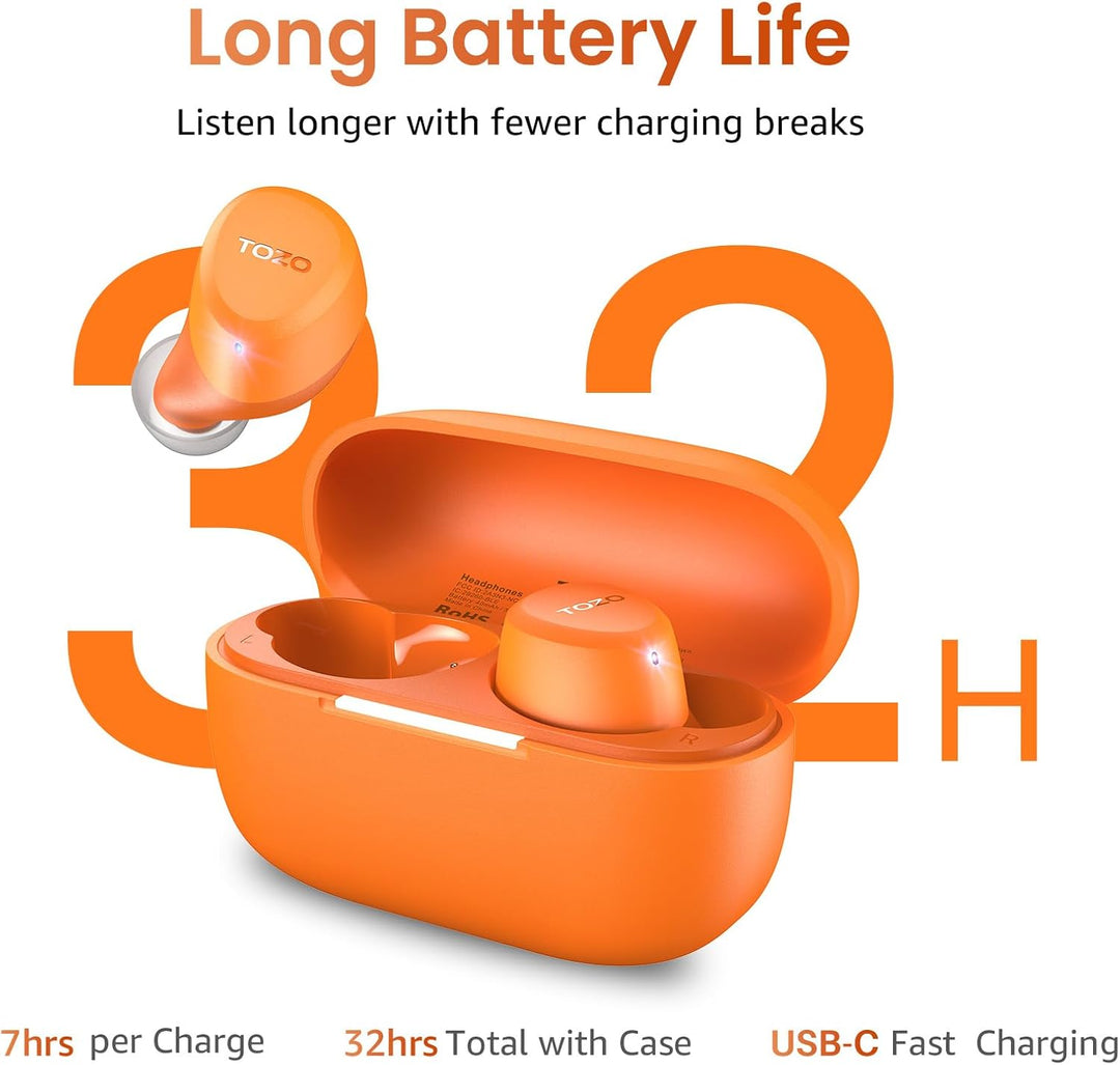 TOZO Auriculares inalámbricos A1 Bluetooth 5.3 de peso ligero en el...