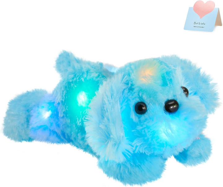 WEWILL Cachorro azul iluminado de 10 pulgadas con luz LED con luz n...