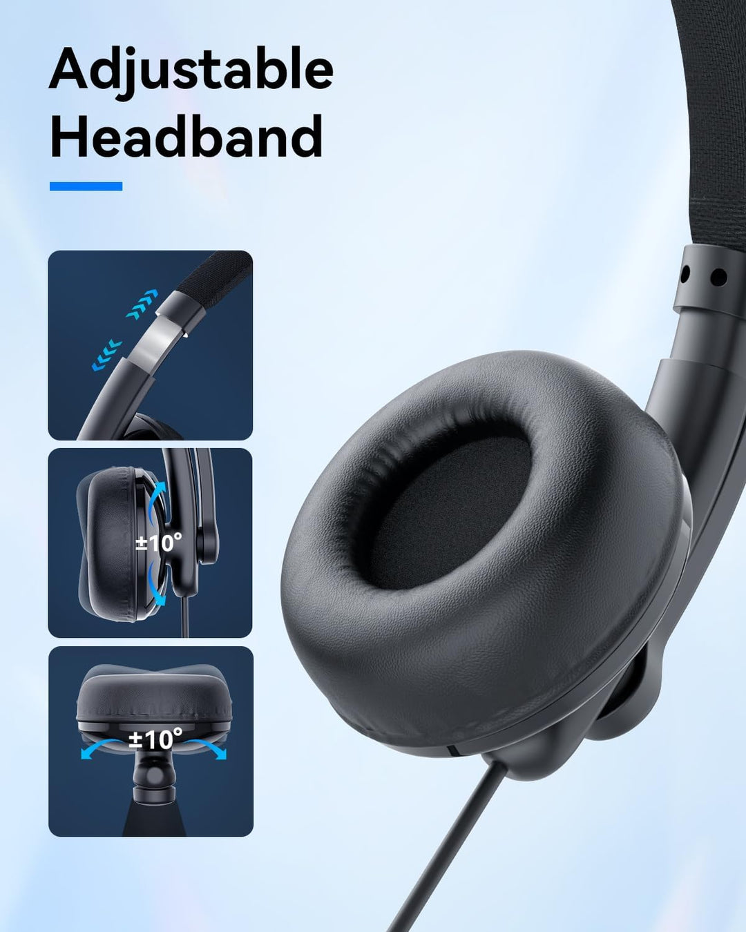 EMEET Auriculares con cable HS50 con micrófono auriculares