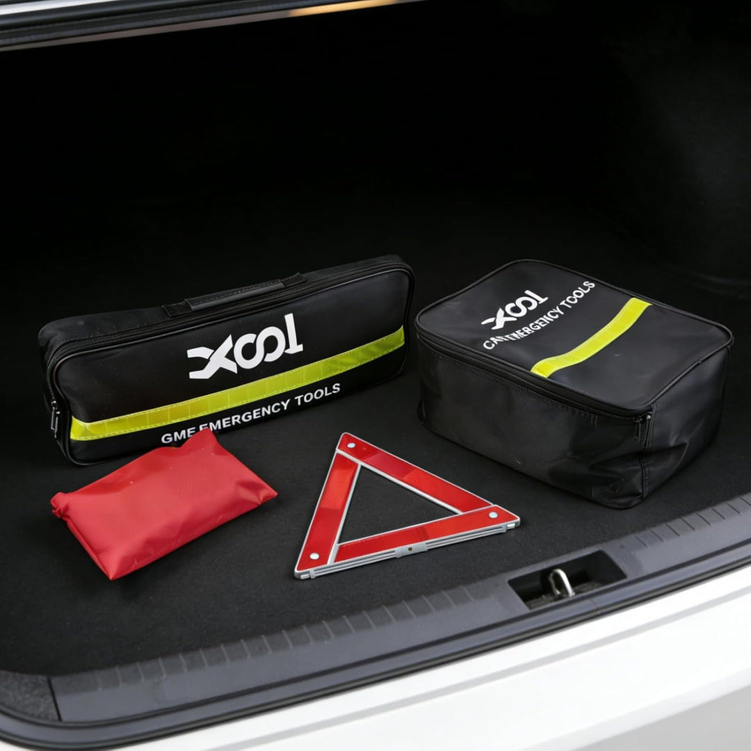 XOOL Kit de emergencia para automóvil con cables de puente, kit de...