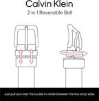 Calvin Klein Cinturón de cuero reversible para hombre, estilo moder...
