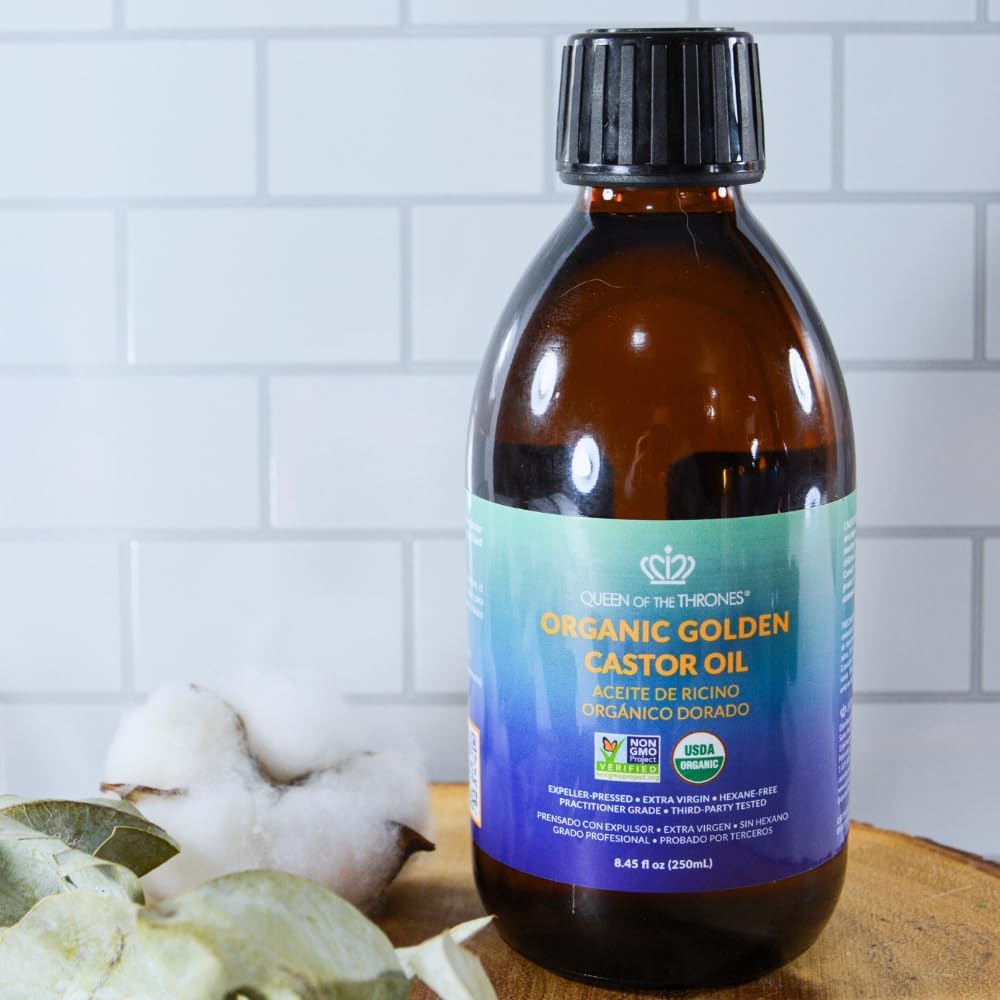 QUEEN OF THE THRONES Aceite de Ricino Orgánico Dorado | 100% Puro p...
