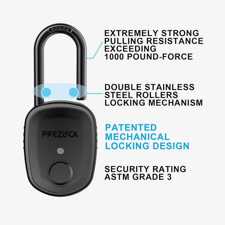 Prezlock Candado de huellas dactilares con respaldo de