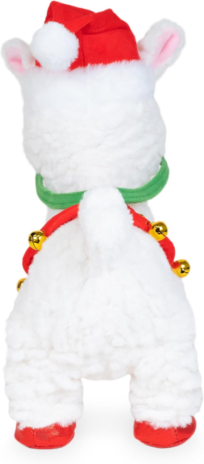 Cuddle Barn - Navidad Nico | Peluche Navideño Animado Caminante Musical Llama Reproduce 'Feliz Navidad', 10.5 pulgadas